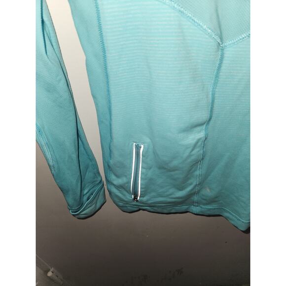 Lululemon full tilt half zip  ruffle turquoise star runner top 4 - Picture 4 of 6